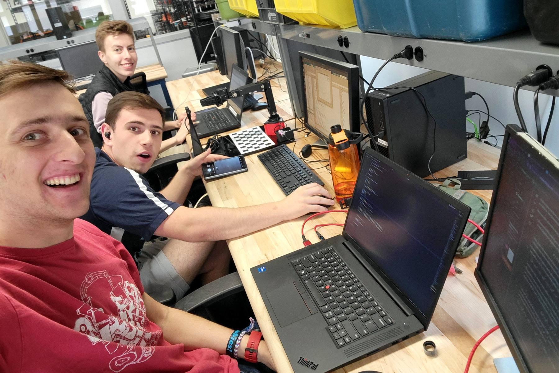 My team working in the lab