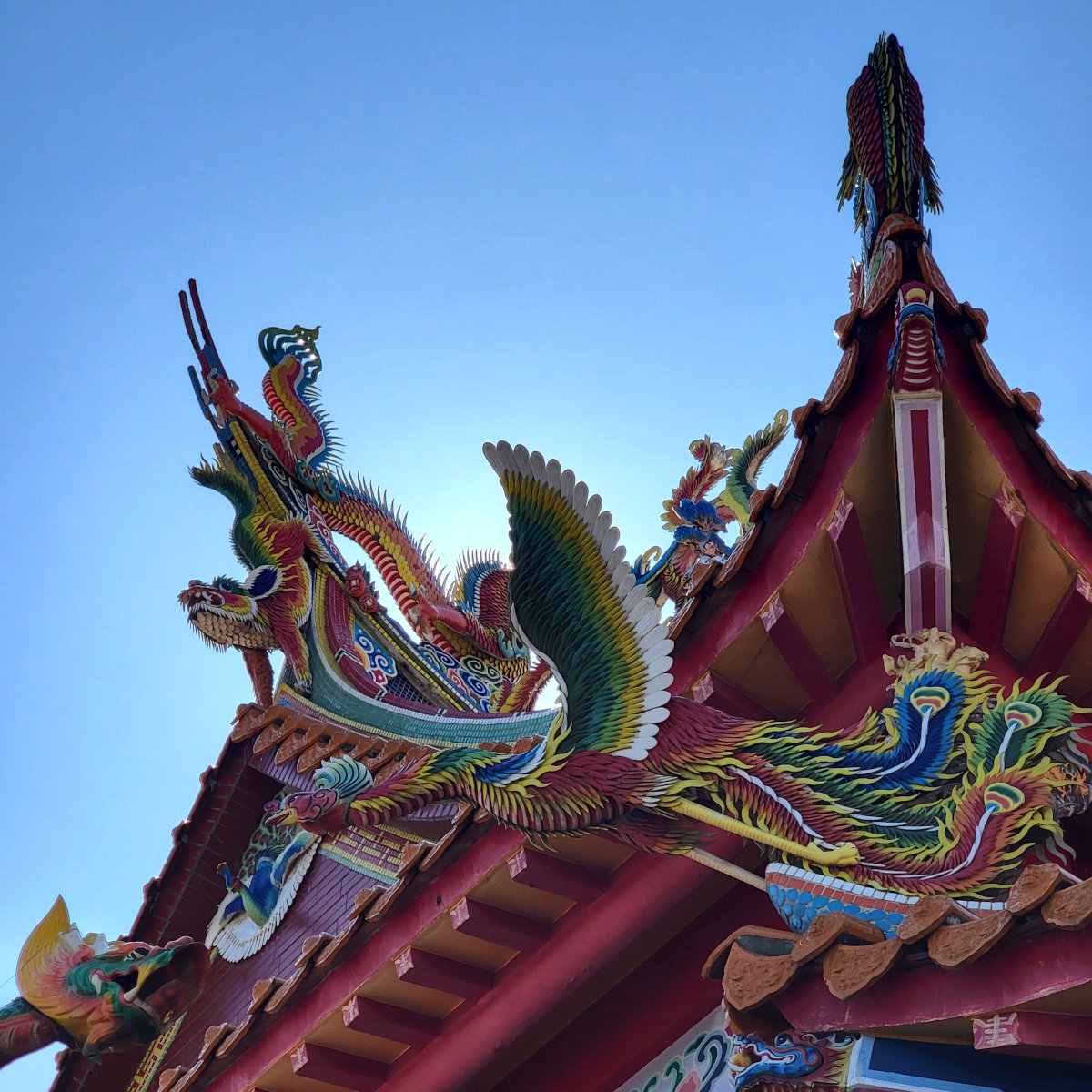 Colorful temple roof